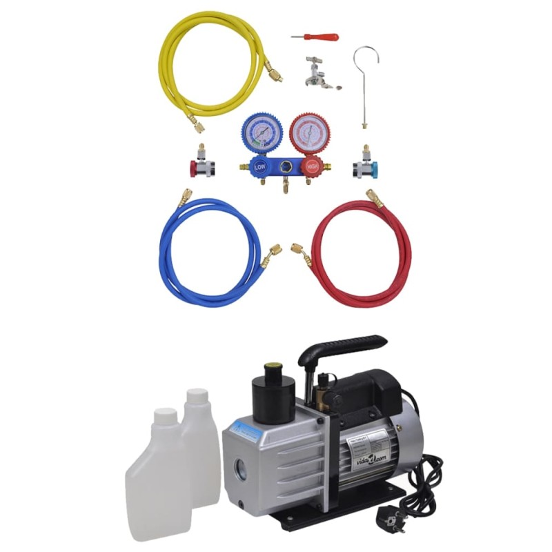 vidaXL Vakuumpumpe 50 L/min 2-Wege-Verteiler-Manometer Klimaanlagen vidaXL Vakuumpumpe 50 L/min 2-Wege-Verteiler-Manometer Klimaanlagen