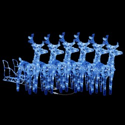 vidaXL Rentiere Schlitten Weihnachtsdekoration 320 LEDs Acryl