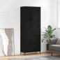 Highboard Schwarz 69,5x34x180 cm Holzwerkstoff Highboard Schwarz 69,5x34x180 cm Holzwerkstoff