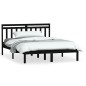 vidaXL Massivholzbett Schwarz 150x200 cm vidaXL Massivholzbett Schwarz 150x200 cm