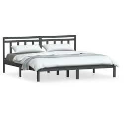 vidaXL Massivholzbett Grau 180x200 cm