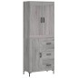 Highboard Grau Sonoma 69,5x34x180 cm Holzwerkstoff Highboard Grau Sonoma 69,5x34x180 cm Holzwerkstoff