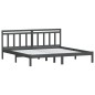 vidaXL Massivholzbett Grau Kiefer 200x200 cm vidaXL Massivholzbett Grau Kiefer 200x200 cm