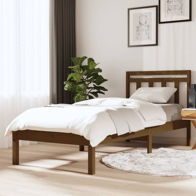 vidaXL Massivholzbett Honigbraun 75x190 cm vidaXL Massivholzbett Honigbraun 75x190 cm