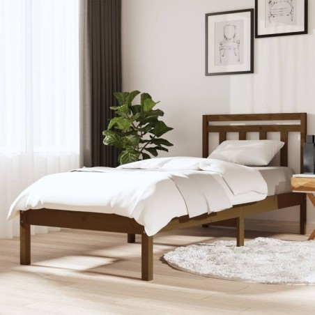 vidaXL Massivholzbett Honigbraun 75x190 cm