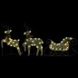 vidaXL Rentier mit Schlitten Weihnachtsdekoration 140 LEDs Golden vidaXL Rentier mit Schlitten Weihnachtsdekoration 140 LEDs Golden