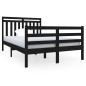vidaXL Massivholzbett Schwarz 120x190 cm vidaXL Massivholzbett Schwarz 120x190 cm