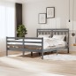 vidaXL Massivholzbett Grau 150x200 cm