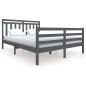 vidaXL Massivholzbett Grau 150x200 cm