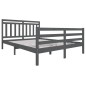 vidaXL Massivholzbett Grau 150x200 cm
