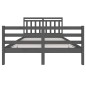 vidaXL Massivholzbett Grau 150x200 cm