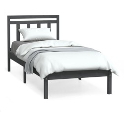 vidaXL Massivholzbett Grau 90x190 cm