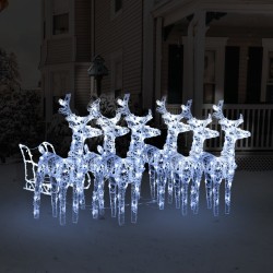 vidaXL Rentiere Schlitten Weihnachtsdekoration 320 LEDs Acryl