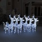 vidaXL Rentiere Schlitten Weihnachtsdekoration 320 LEDs Acryl vidaXL Rentiere Schlitten Weihnachtsdekoration 320 LEDs Acryl