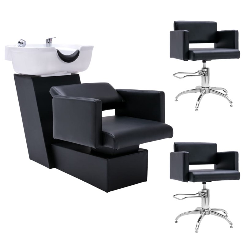 vidaXL Waschsessel mit Friseurstühlen Kunstleder vidaXL Waschsessel mit Friseurstühlen Kunstleder
