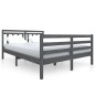 vidaXL Massivholzbett Grau 140x190 cm vidaXL Massivholzbett Grau 140x190 cm