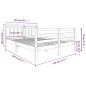 vidaXL Massivholzbett Grau 140x190 cm vidaXL Massivholzbett Grau 140x190 cm