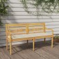 vidaXL Batavia-Bank mit Creme Kissen 150 cm Massivholz Teak vidaXL Batavia-Bank mit Creme Kissen 150 cm Massivholz Teak
