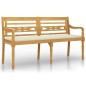 vidaXL Batavia-Bank mit Creme Kissen 150 cm Massivholz Teak vidaXL Batavia-Bank mit Creme Kissen 150 cm Massivholz Teak