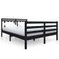 vidaXL Massivholzbett Schwarz 140x190 cm vidaXL Massivholzbett Schwarz 140x190 cm