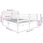 vidaXL Massivholzbett Schwarz 140x190 cm vidaXL Massivholzbett Schwarz 140x190 cm