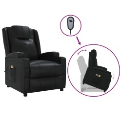 vidaXL Massagesessel mit Aufstehhilfe Schwarz Kunstleder