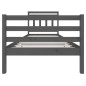 vidaXL Massivholzbett Grau 90x200 cm vidaXL Massivholzbett Grau 90x200 cm