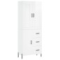 Highboard Hochglanz-Weiß 69,5x34x180 cm Holzwerkstoff Highboard Hochglanz-Weiß 69,5x34x180 cm Holzwerkstoff