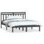 vidaXL Massivholzbett Grau Kiefer 140x190 cm vidaXL Massivholzbett Grau Kiefer 140x190 cm