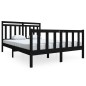 vidaXL Massivholzbett Schwarz 140x190 cm vidaXL Massivholzbett Schwarz 140x190 cm