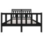 vidaXL Massivholzbett Schwarz 140x190 cm vidaXL Massivholzbett Schwarz 140x190 cm