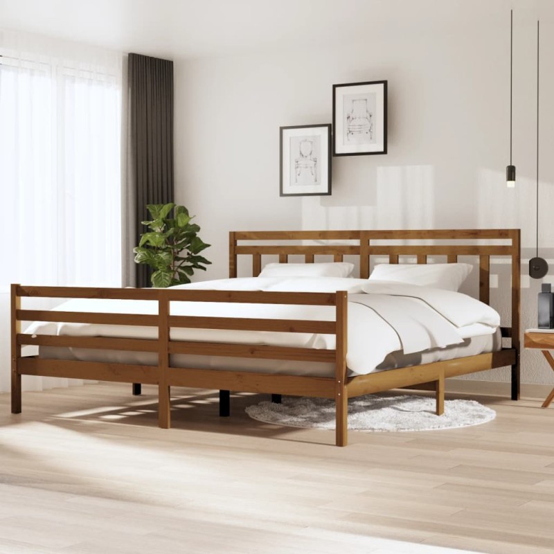 vidaXL Massivholzbett Honigbraun 200x200 cm vidaXL Massivholzbett Honigbraun 200x200 cm