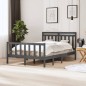 vidaXL Massivholzbett Grau 135x190 cm vidaXL Massivholzbett Grau 135x190 cm