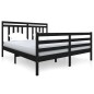vidaXL Massivholzbett Schwarz 140x200 cm vidaXL Massivholzbett Schwarz 140x200 cm