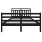 vidaXL Massivholzbett Schwarz 140x200 cm vidaXL Massivholzbett Schwarz 140x200 cm