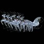 vidaXL Rentier mit Schlitten Weihnachtsdekoration 140LEDs Outdoor Weiß vidaXL Rentier mit Schlitten Weihnachtsdekoration 140LEDs Outdoor Weiß