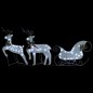 vidaXL Rentier mit Schlitten Weihnachtsdekoration 140LEDs Outdoor Weiß vidaXL Rentier mit Schlitten Weihnachtsdekoration 140LEDs Outdoor Weiß