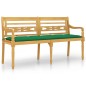 vidaXL Batavia-Bank mit Grünem Kissen 150 cm Massivholz Teak vidaXL Batavia-Bank mit Grünem Kissen 150 cm Massivholz Teak