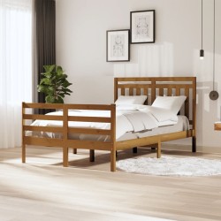 vidaXL Massivholzbett Honigbraun 120x200 cm