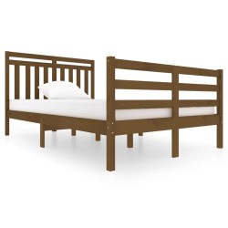 vidaXL Massivholzbett Honigbraun 120x200 cm