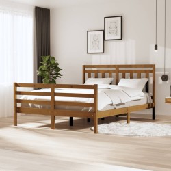 vidaXL Massivholzbett Honigbraun 150x200 cm