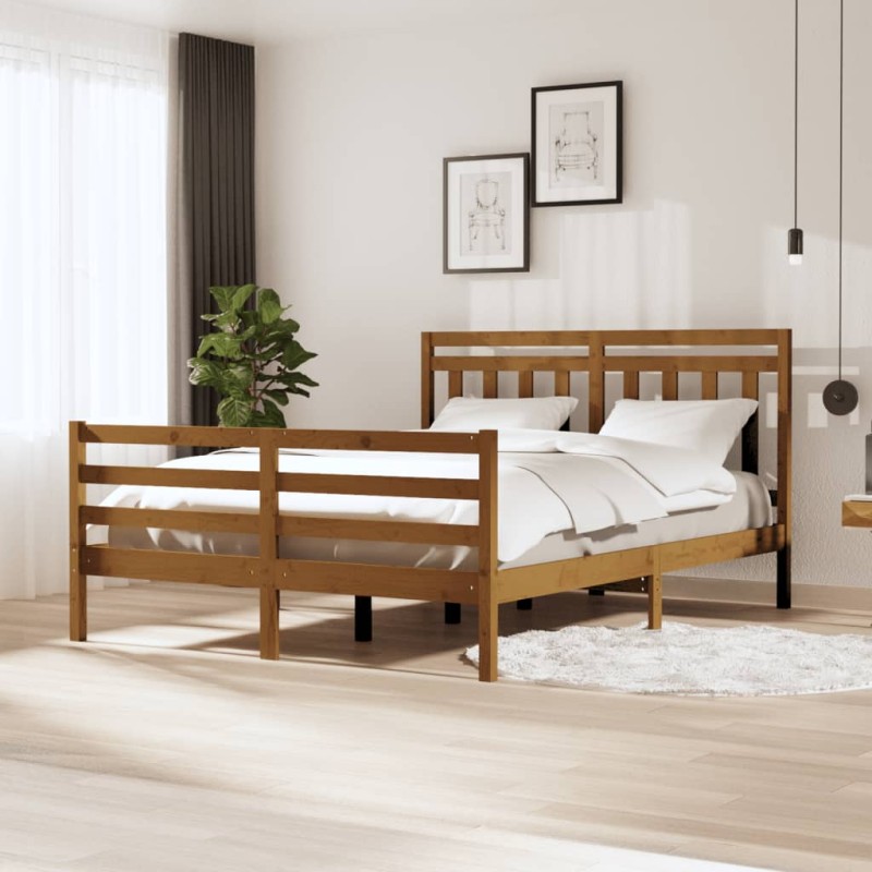 vidaXL Massivholzbett Honigbraun 150x200 cm vidaXL Massivholzbett Honigbraun 150x200 cm
