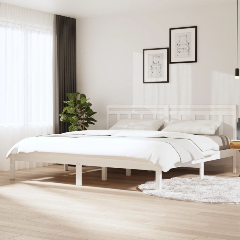 vidaXL Massivholzbett Weiß 180x200 cm vidaXL Massivholzbett Weiß 180x200 cm