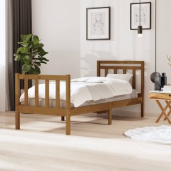 vidaXL Massivholzbett Honigbraun 75x190 cm