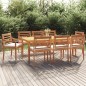vidaXL 9-tlg. Garten-Essgruppe mit Kissen Massivholz Teak vidaXL 9-tlg. Garten-Essgruppe mit Kissen Massivholz Teak