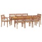 vidaXL 9-tlg. Garten-Essgruppe mit Kissen Massivholz Teak vidaXL 9-tlg. Garten-Essgruppe mit Kissen Massivholz Teak