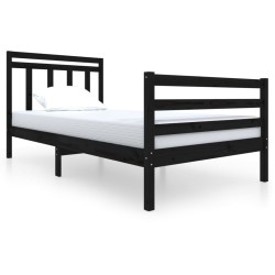 vidaXL Massivholzbett Schwarz 100x200 cm