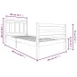 vidaXL Massivholzbett Schwarz 100x200 cm vidaXL Massivholzbett Schwarz 100x200 cm