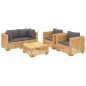 vidaXL 5-tlg. Garten-Lounge-Set mit Kissen Massivholz Teak vidaXL 5-tlg. Garten-Lounge-Set mit Kissen Massivholz Teak