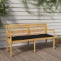 vidaXL Batavia-Bank mit Schwarzem Kissen 150 cm Massivholz Teak vidaXL Batavia-Bank mit Schwarzem Kissen 150 cm Massivholz Teak